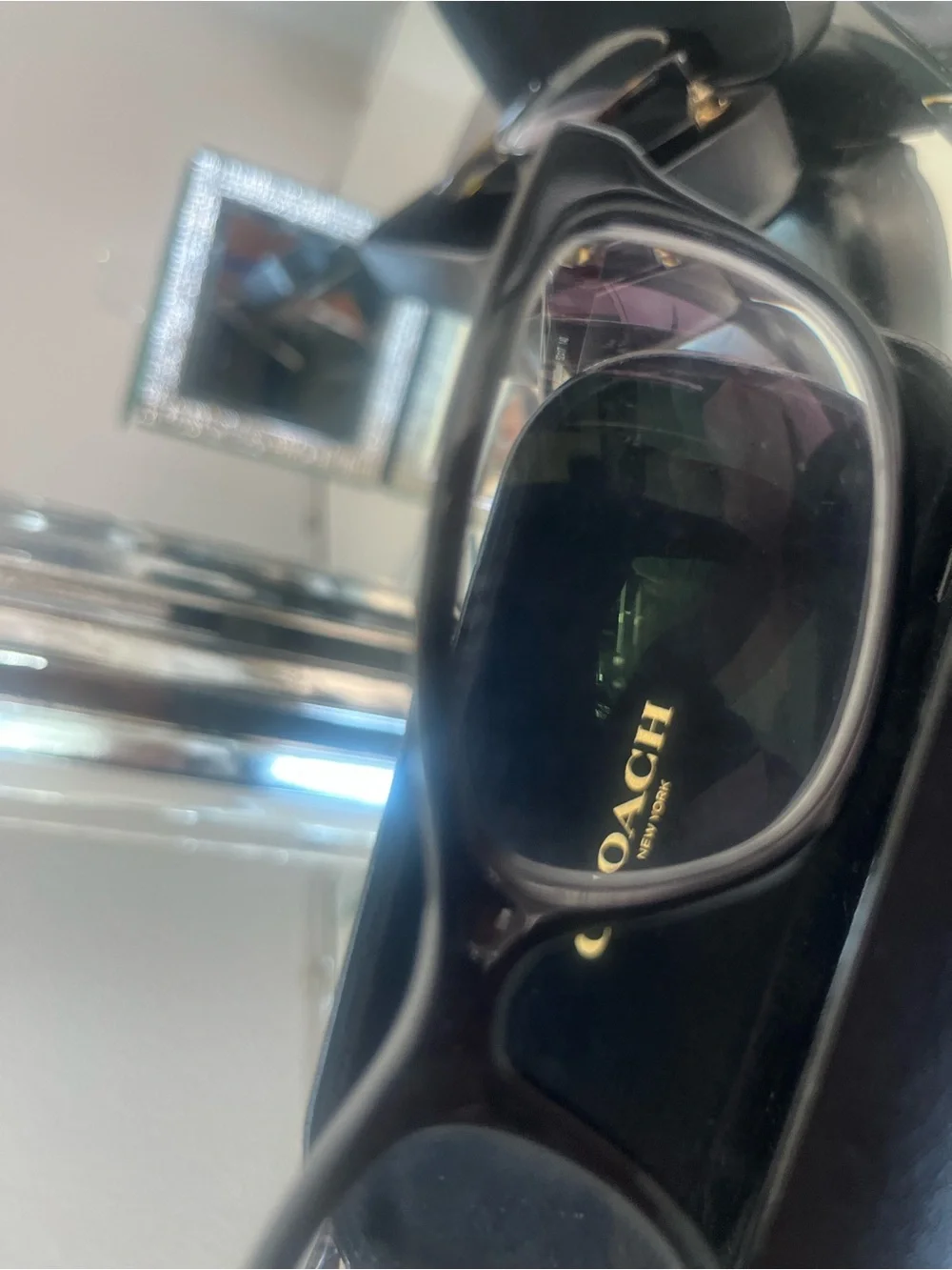 Coach Black Rectangle Glasses with Tortoiseshell